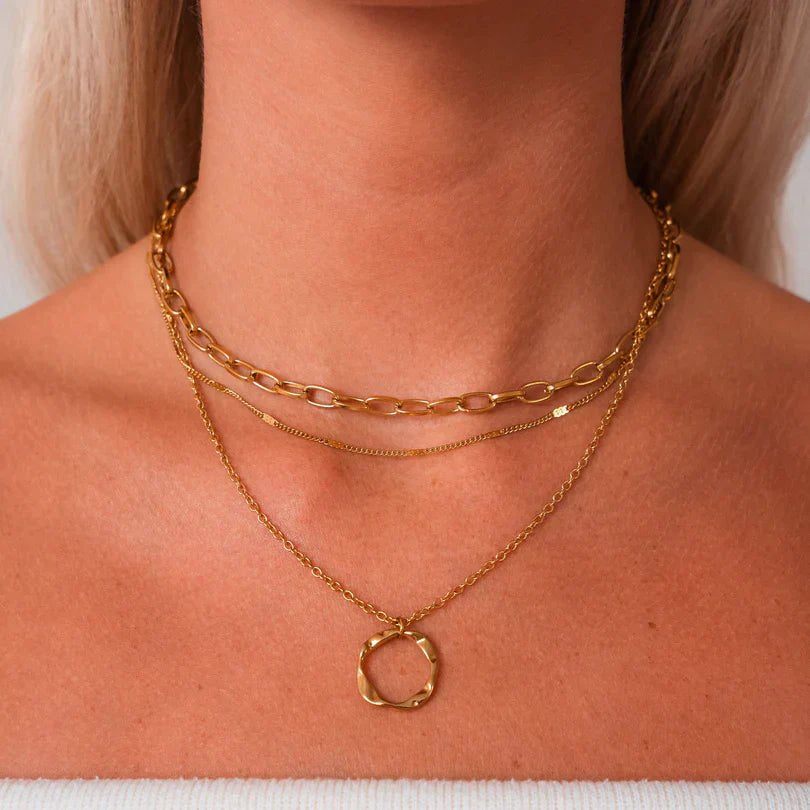 Guld Flerskikt Halsband