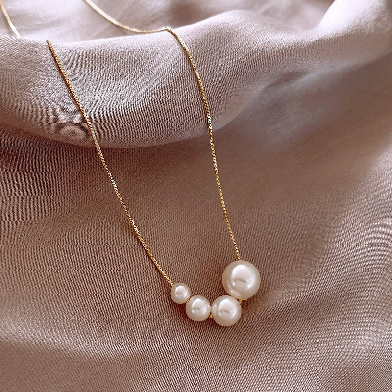 Gyllene sötvatten pärla halsband